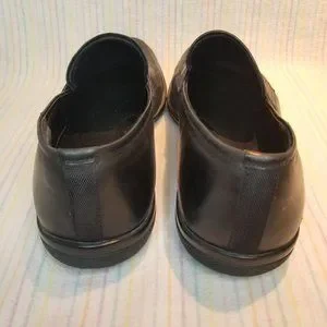 Men\'s Prada Black Leather Penny Loafers Size 8 Rubber Comfort Sole 4D 1359 Italy Prada Men Penny Loafers Size US8 Black Leather Rubber Sole  main image 2